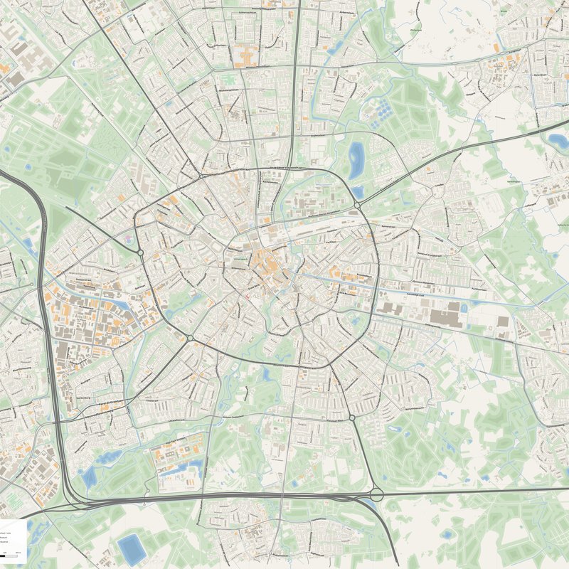 Eindhoven Map PDF — Printable Street Map Poster with House Numbers