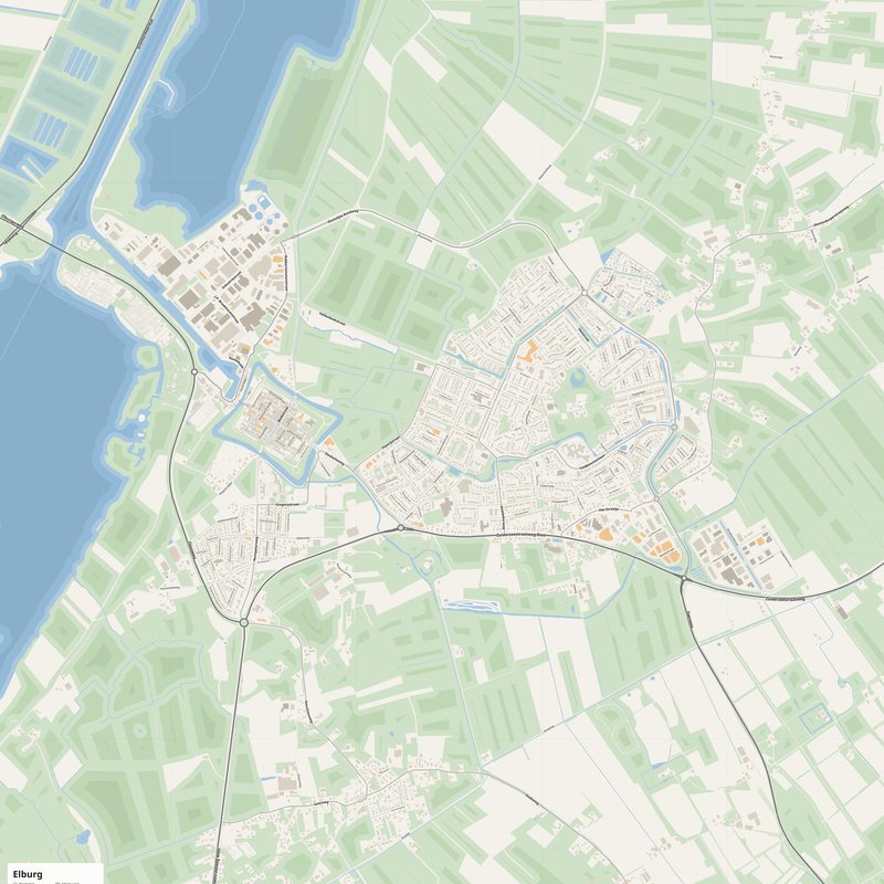 Elburg Map PDF — Printable Street Map Poster with House Numbers