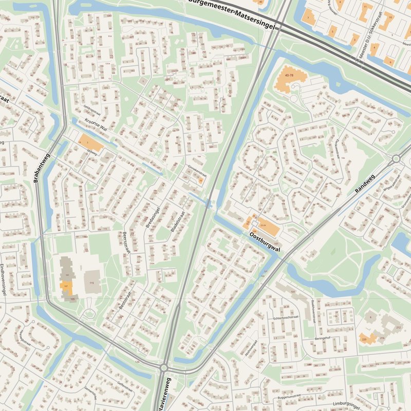 Elst street map with house numbers — printable address map PDF, Netherlands