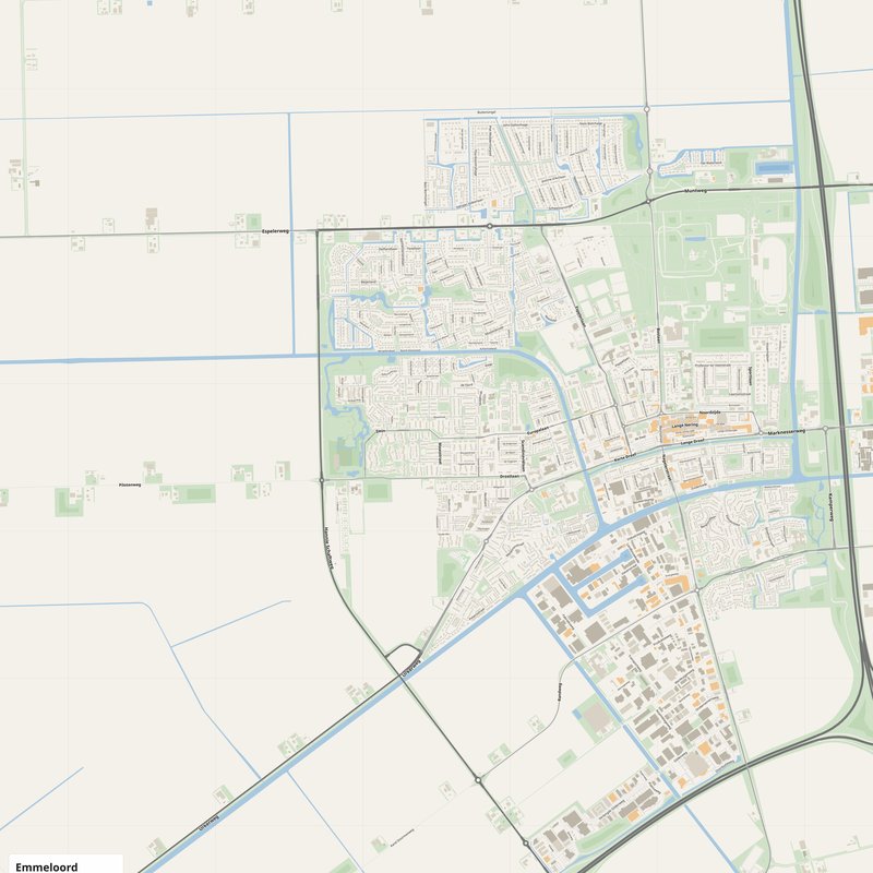 Plattegrond Emmeloord PDF — printbare stratenkaart met huisnummers