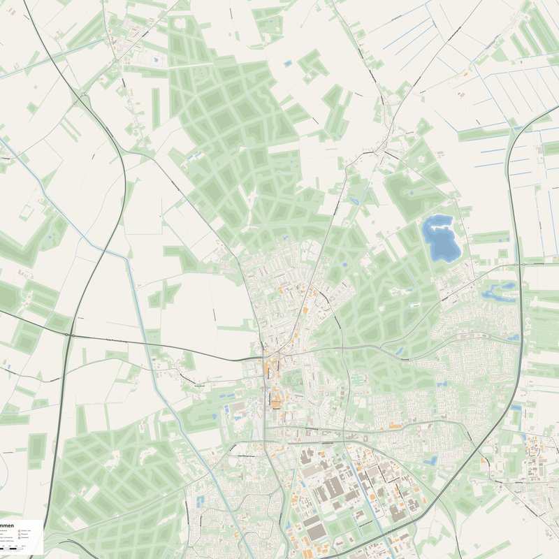 Emmen Map PDF — Printable Street Map Poster with House Numbers