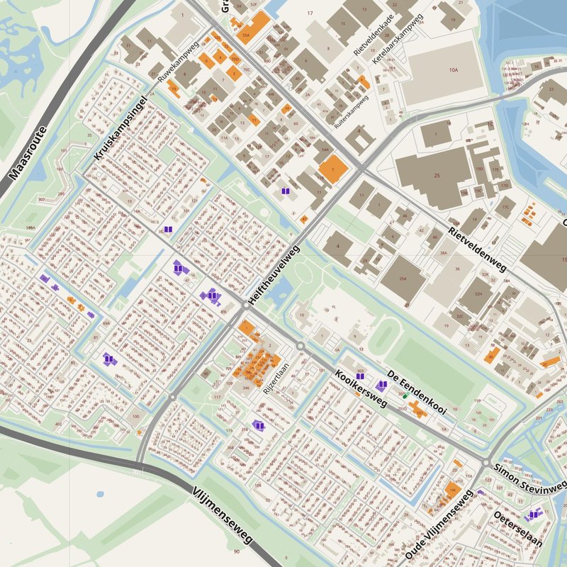 's-Hertogenbosch map with house numbers, hospitals, police and fire stations — printable PDF, Netherlands