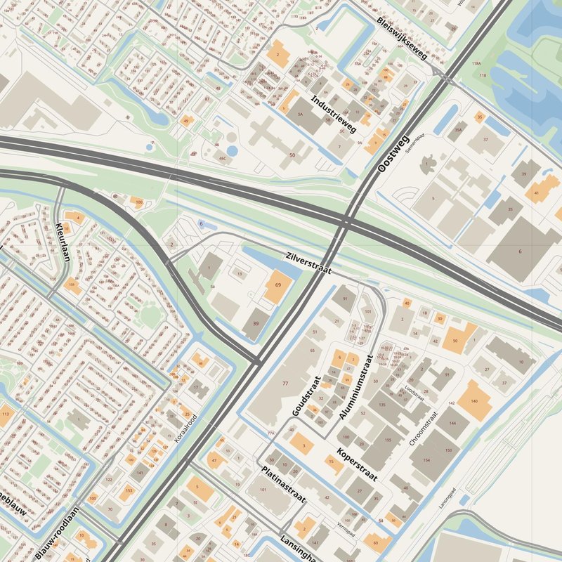 Zoetermeer street map with house numbers — printable address map PDF, Netherlands