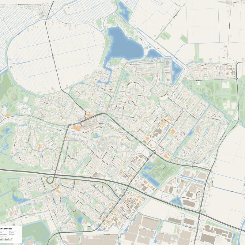 Zoetermeer Map PDF — Printable Street Map Poster with House Numbers