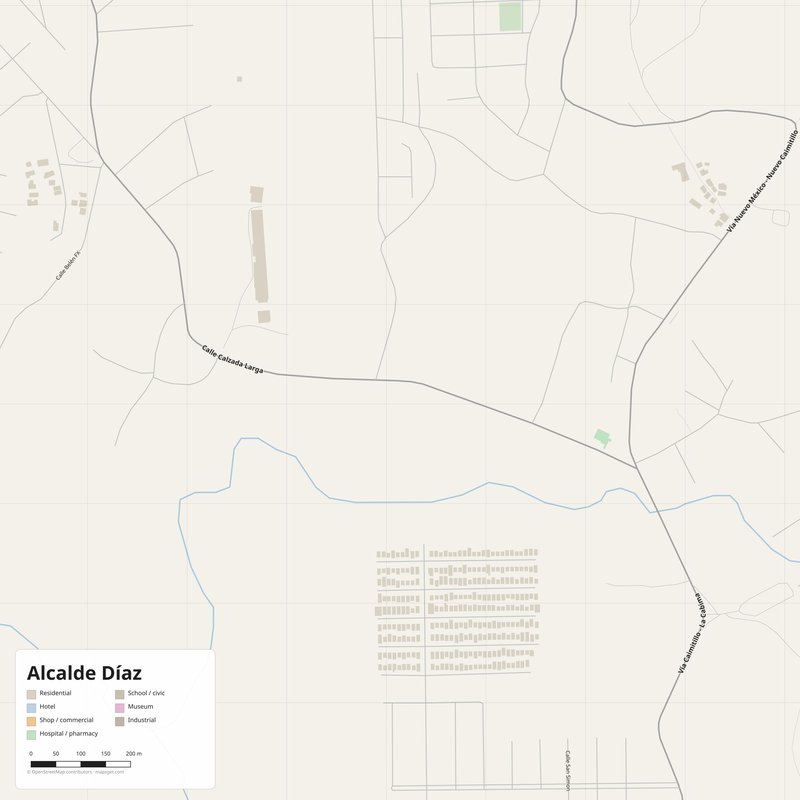 Druckbarer Stadtplan von Alcalde Díaz als Poster, Panama