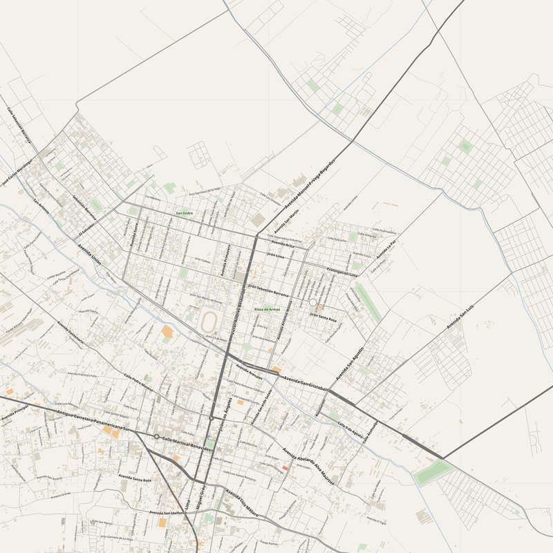 Chincha Alta Map PDF — Printable Street Map Poster with House Numbers