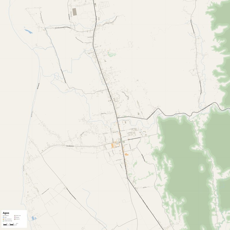 Agoo Map PDF — Printable Street Map Poster with House Numbers