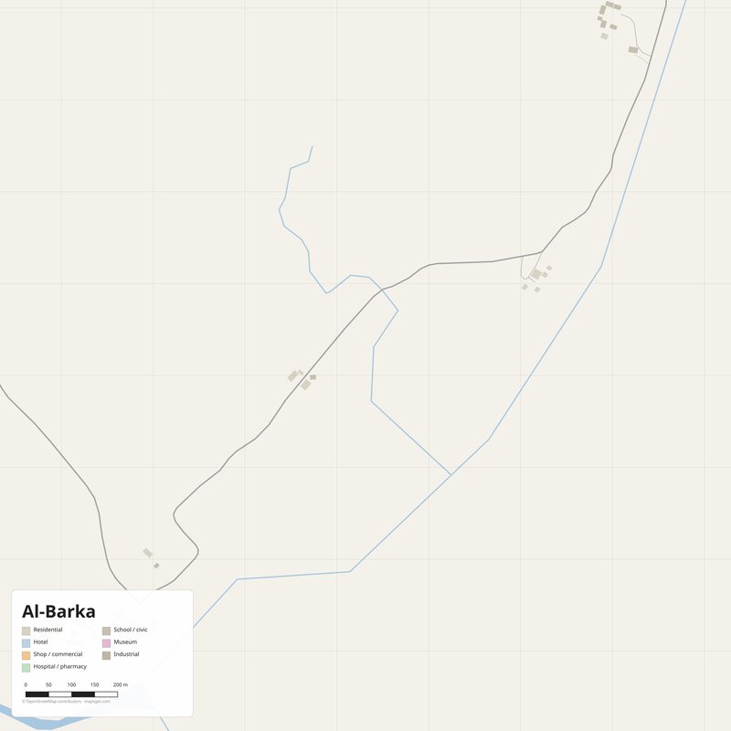 Al-Barka Map PDF — Printable Street Map Poster with House Numbers