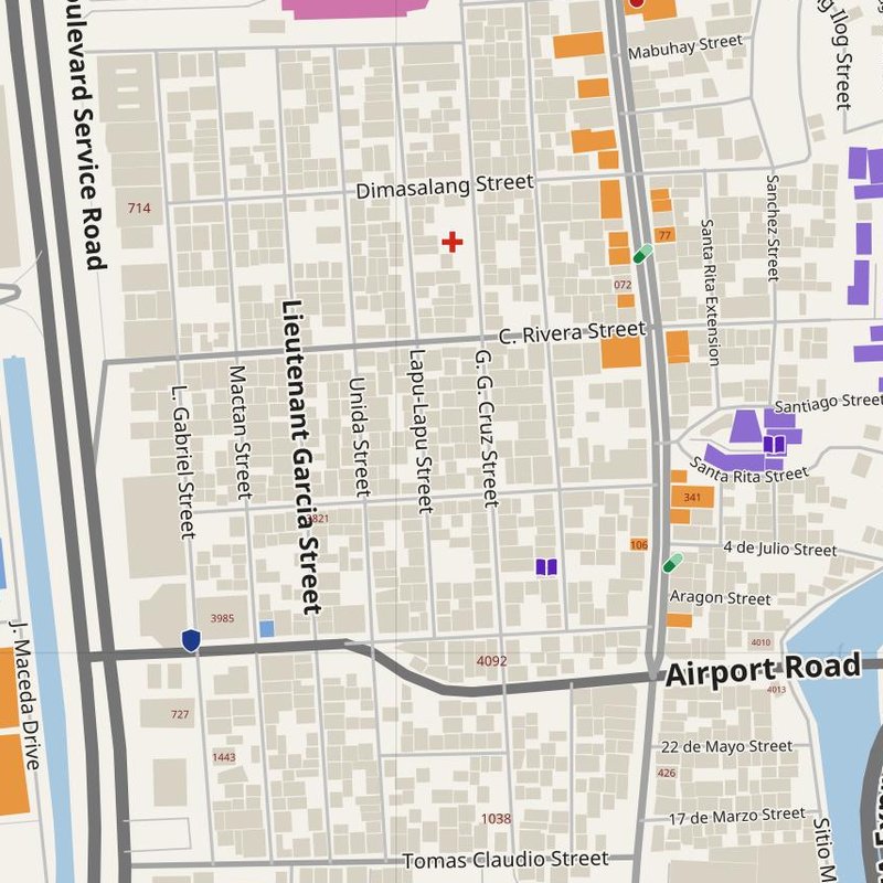 Baclaran map with house numbers, hospitals, police and fire stations — printable PDF, Philippines