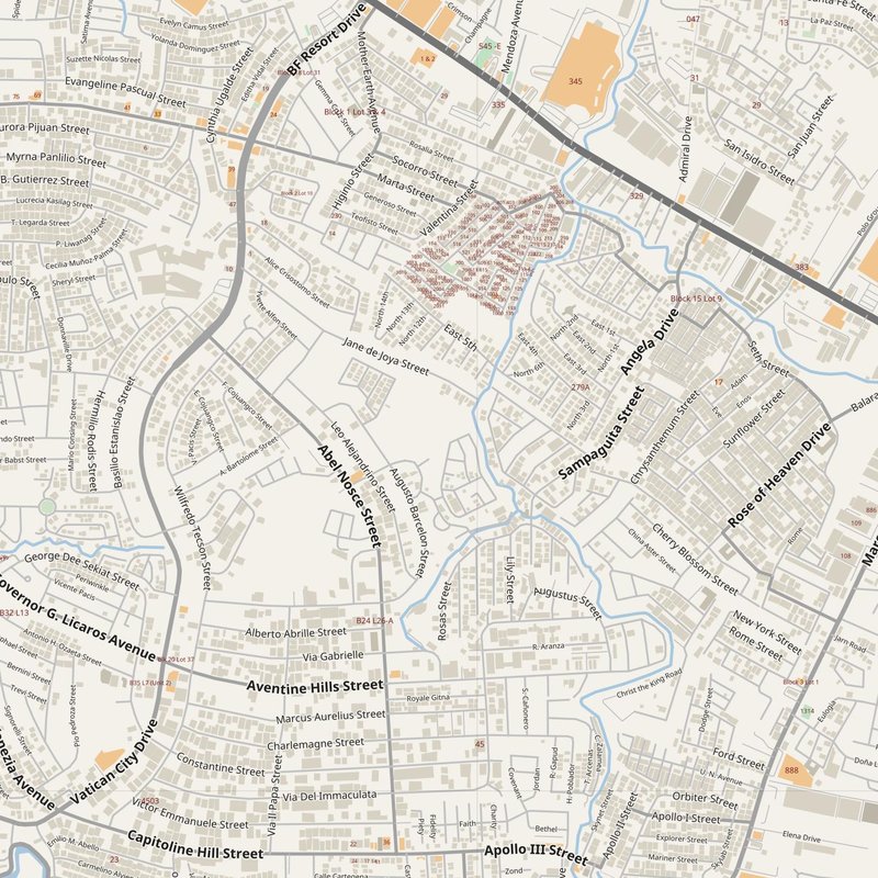 Bacoor street map with house numbers — printable address map PDF, Philippines