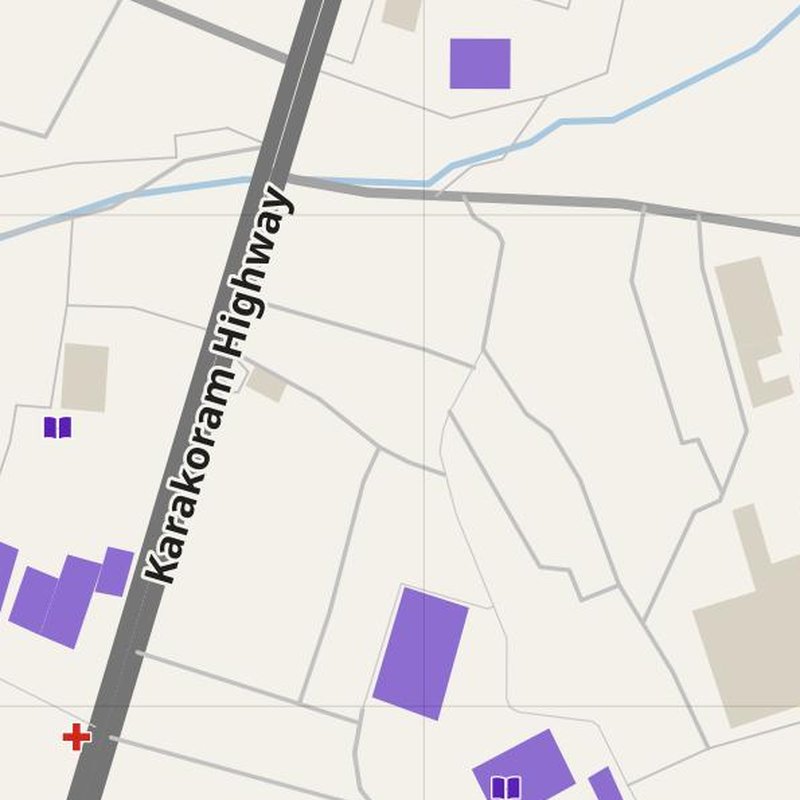 Abbottabad map with house numbers, hospitals, police and fire stations — printable PDF, Pakistan