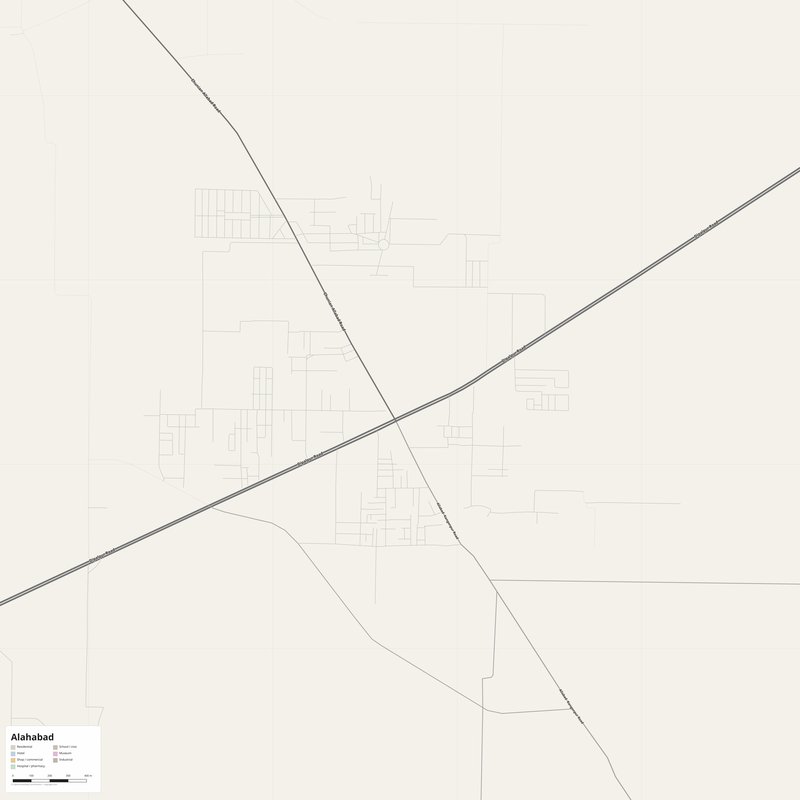 Alahabad Map PDF — Printable Street Map Poster with House Numbers