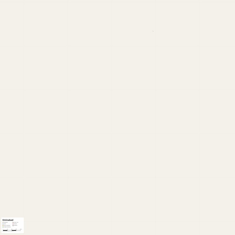Eminabad Map PDF — Printable Street Map Poster with House Numbers