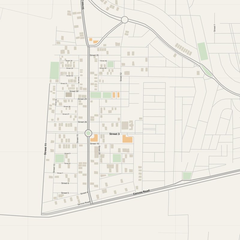 Wazirabad Map PDF — Printable Street Map Poster with House Numbers