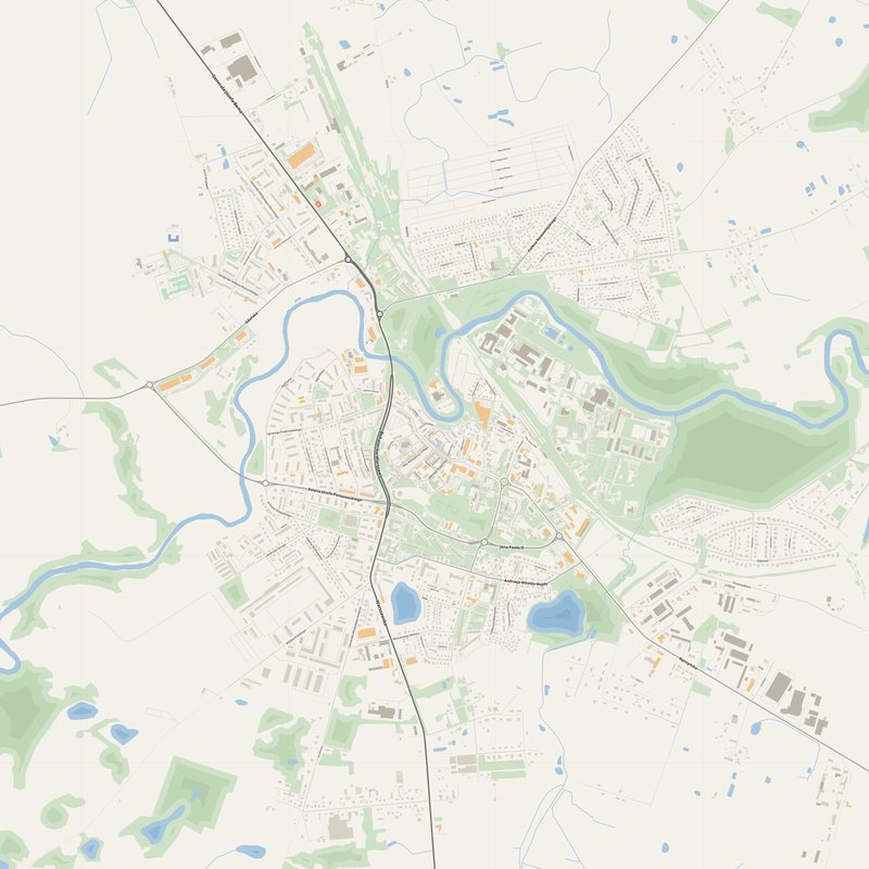 Bartoszyce Map PDF — Printable Street Map Poster with House Numbers