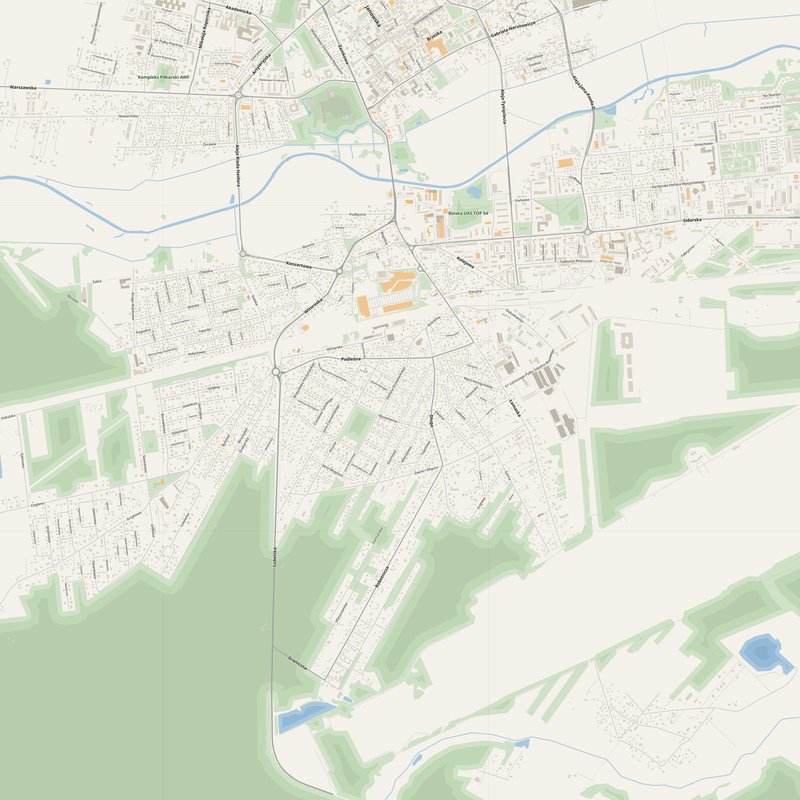 Biała Podlaska Map PDF — Printable Street Map Poster with House Numbers