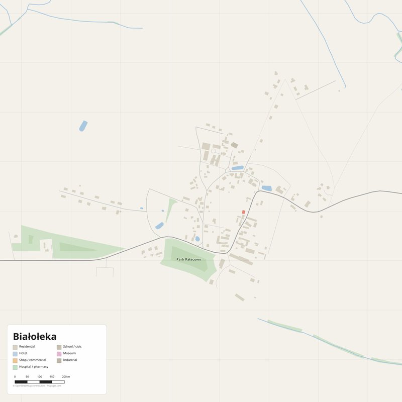 Białołeka Map PDF — Printable Street Map Poster with House Numbers