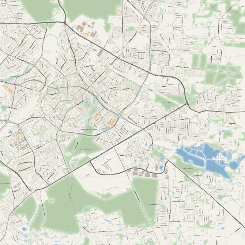 Białystok Map PDF — Printable Street Map Poster with House Numbers