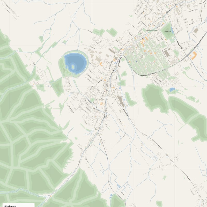 Bielawa Map PDF — Printable Street Map Poster with House Numbers