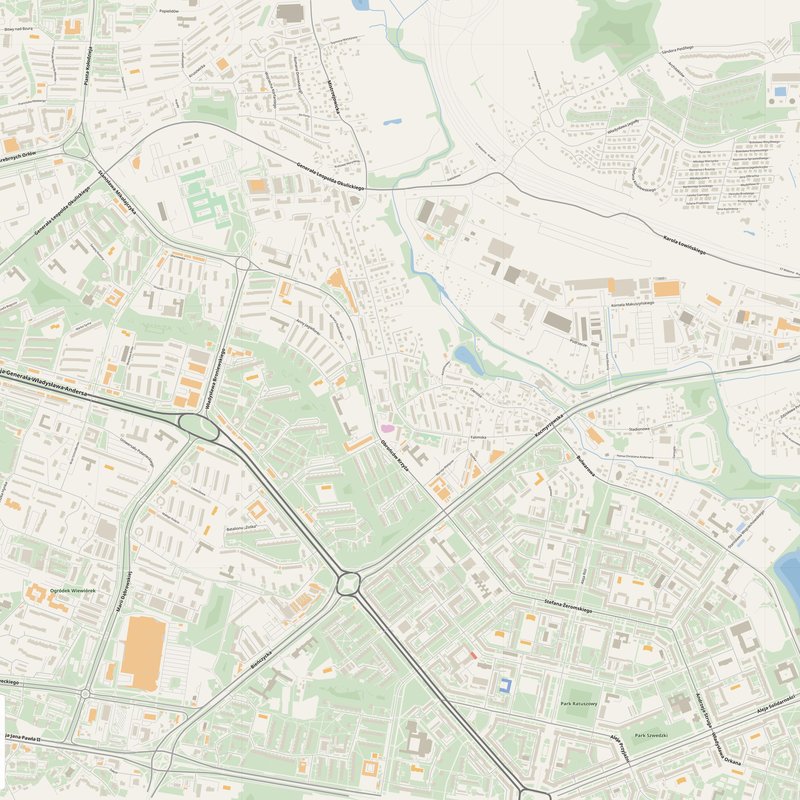 Bieńczyce Map PDF — Printable Street Map Poster with House Numbers
