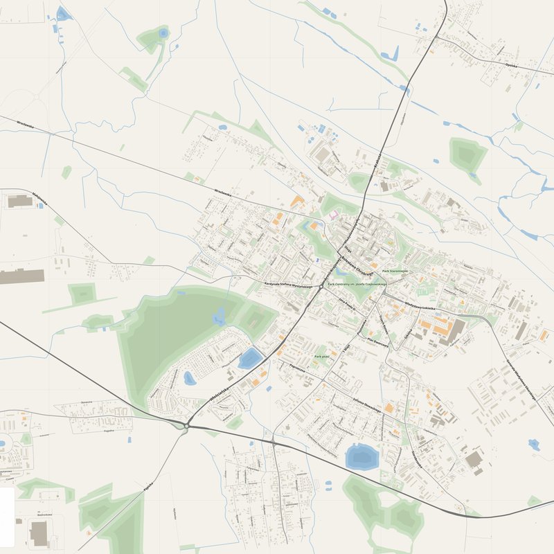 Brzeg Map PDF — Printable Street Map Poster with House Numbers