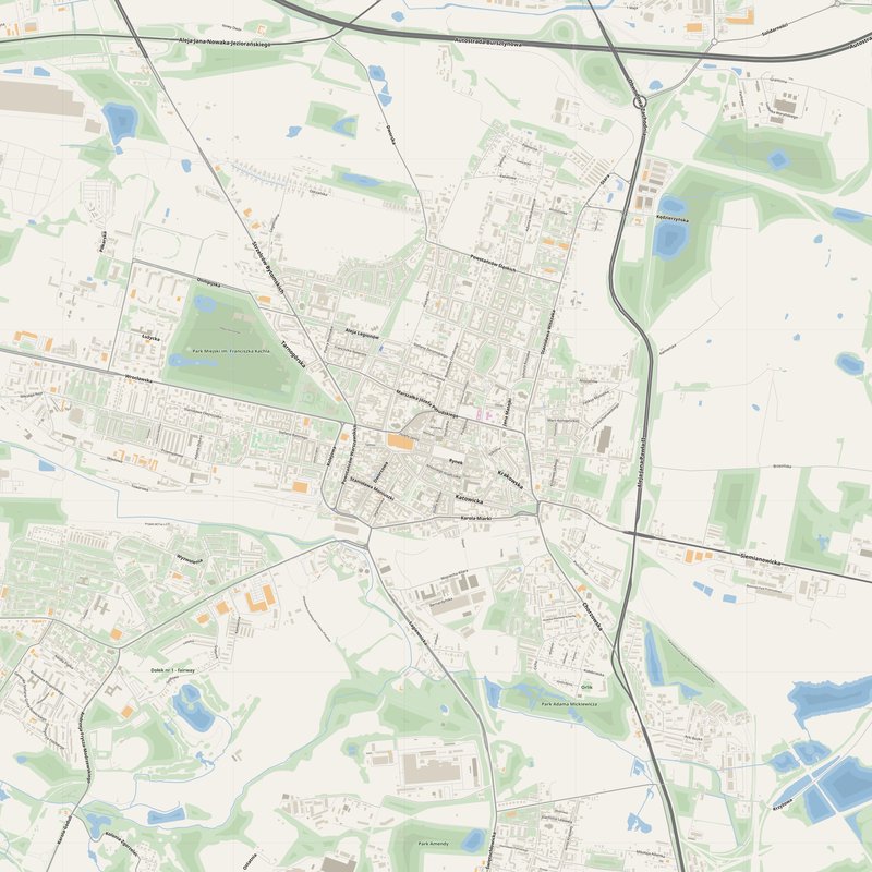 Bytom Map PDF — Printable Street Map Poster with House Numbers