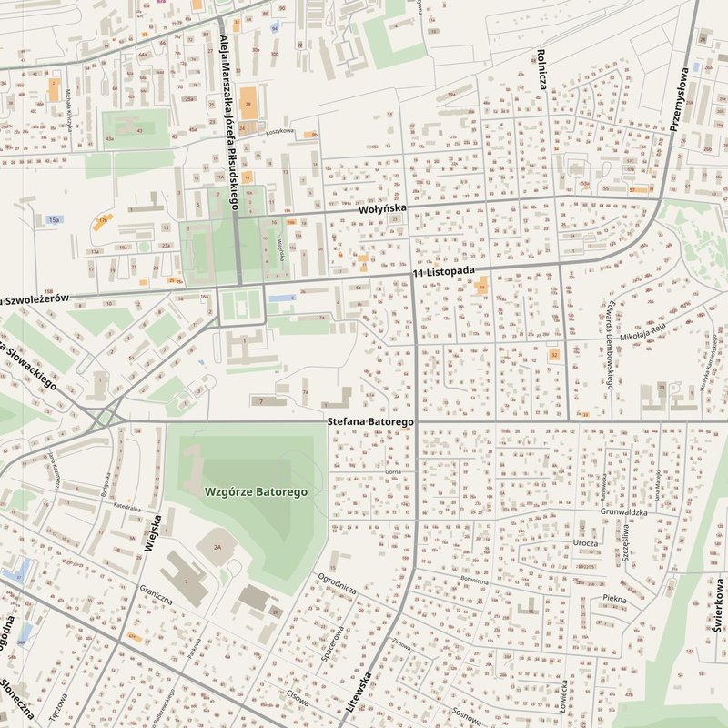 Chełm street map with house numbers — printable address map PDF, Poland