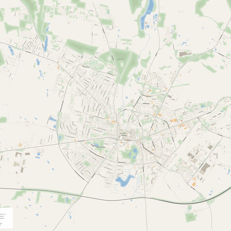 Chojnice Map PDF — Printable Street Map Poster with House Numbers