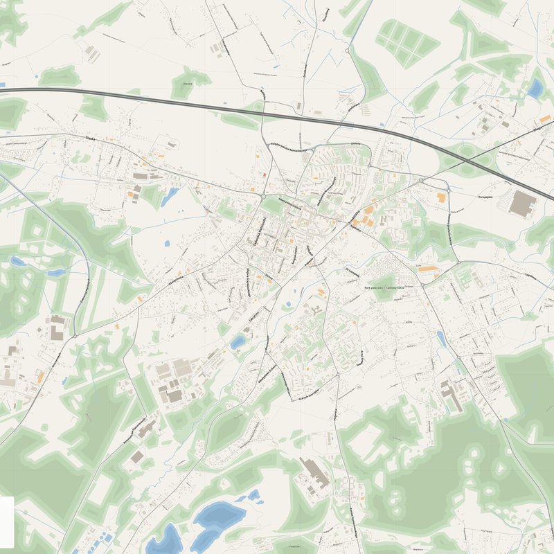 Chrzanów Map PDF — Printable Street Map Poster with House Numbers