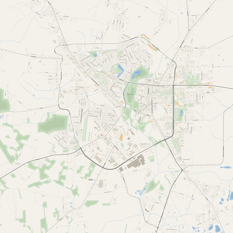 Ciechanów Map PDF — Printable Street Map Poster with House Numbers