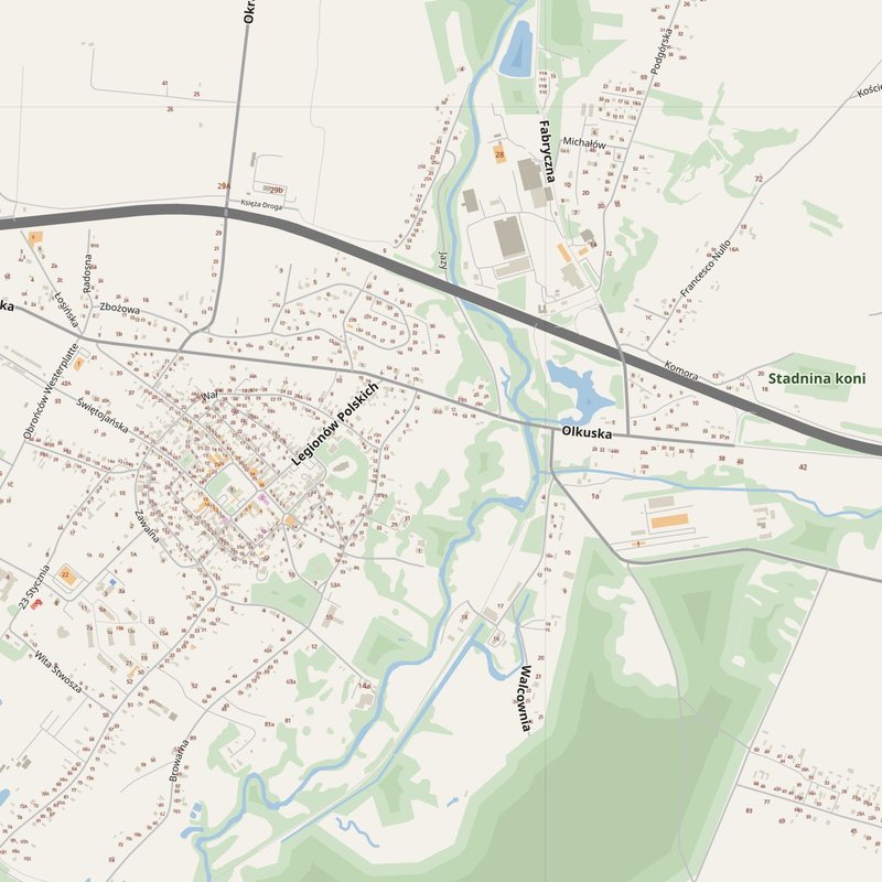 Dąbrowa Górnicza street map with house numbers — printable address map PDF, Poland