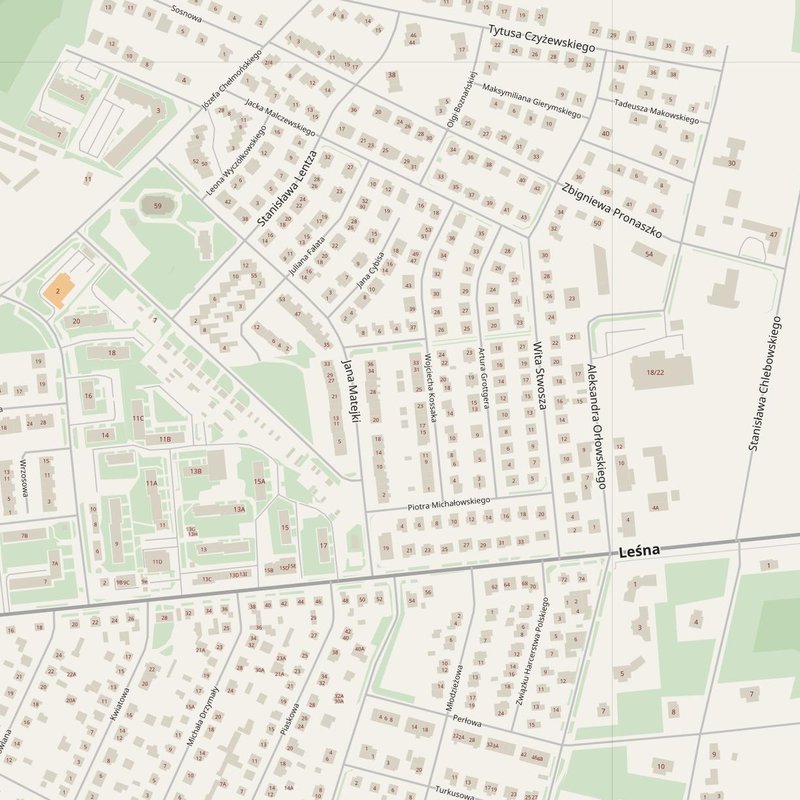 Działdowo street map with house numbers — printable address map PDF, Poland