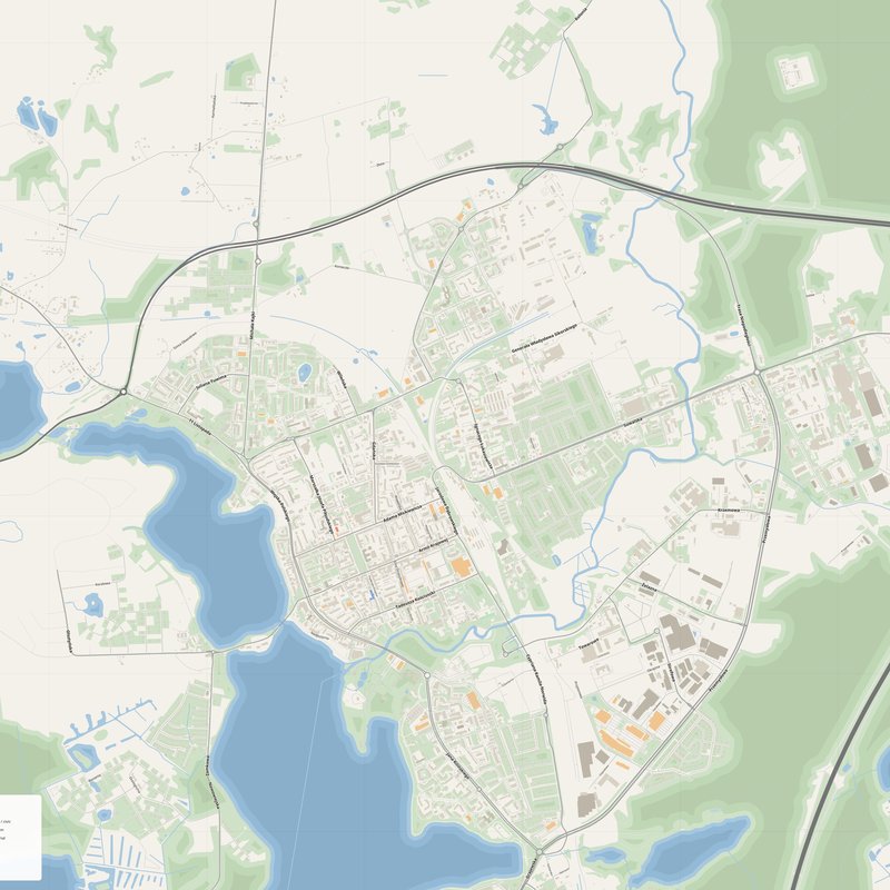 Ełk Map PDF — Printable Street Map Poster with House Numbers