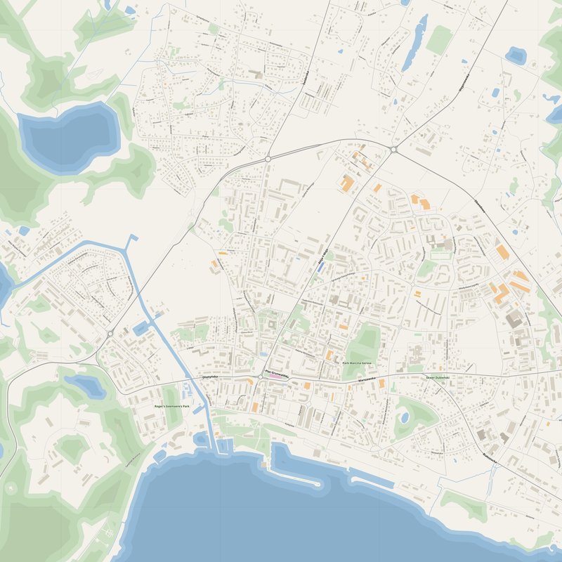 Giżycko Map PDF — Printable Street Map Poster with House Numbers