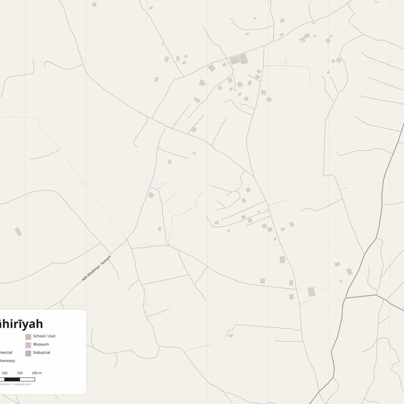 Printable street map poster of Az̧ Z̧āhirīyah, Palestinian Territories