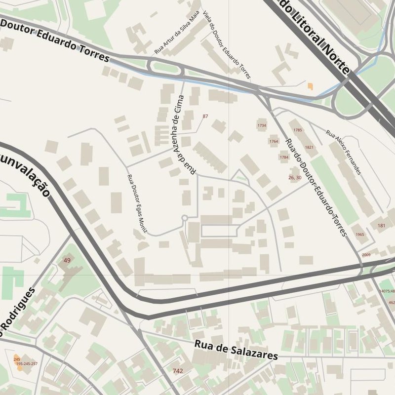 Aldoar street map with house numbers — printable address map PDF, Portugal