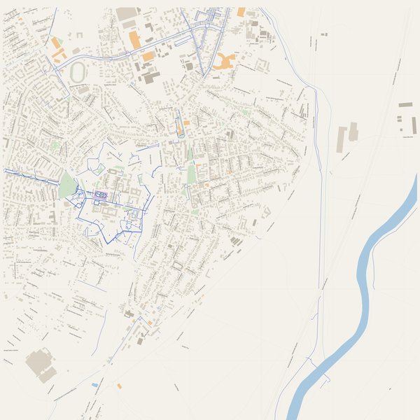 Walking and running map of Alba Iulia, Romania