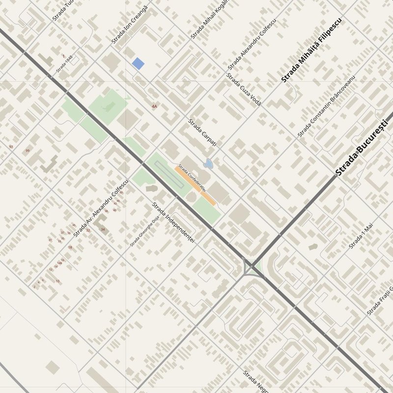 Alexandria street map with house numbers — printable address map PDF, Romania