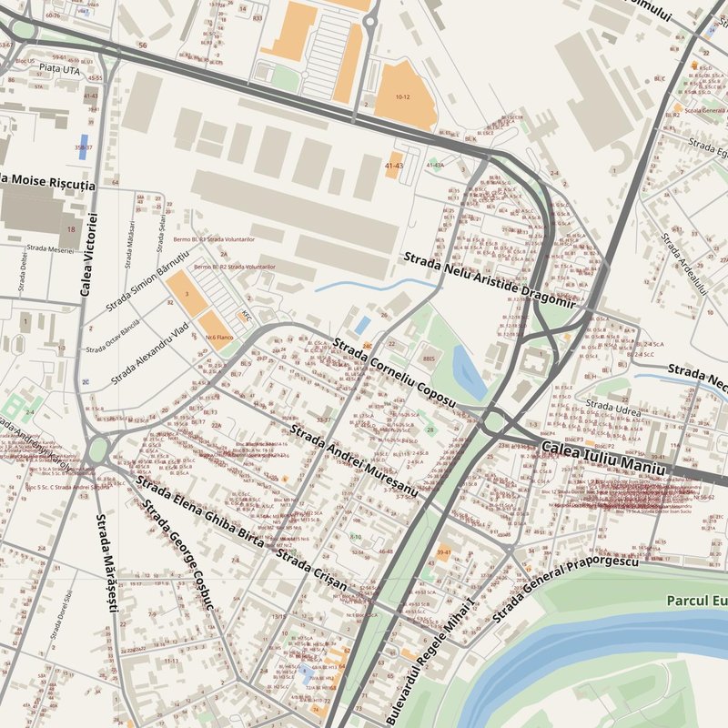 Arad street map with house numbers — printable address map PDF, Romania