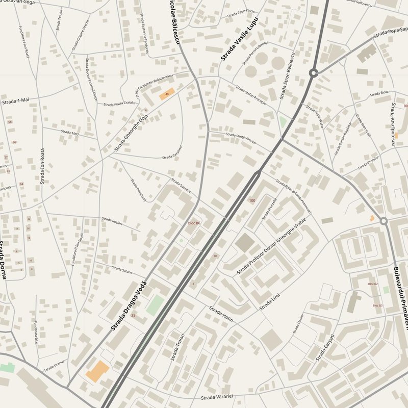 Bârlad street map with house numbers — printable address map PDF, Romania