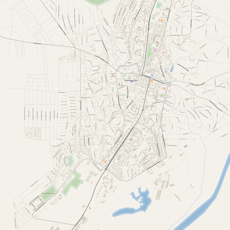 Bârlad Map PDF — Printable Street Map Poster with House Numbers