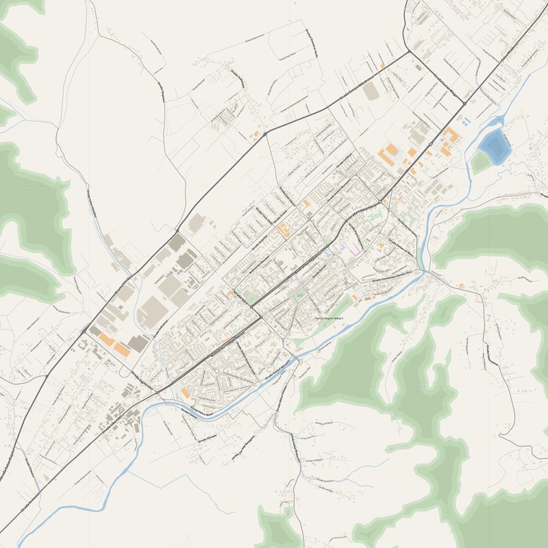 Bistriţa Map PDF — Printable Street Map Poster with House Numbers
