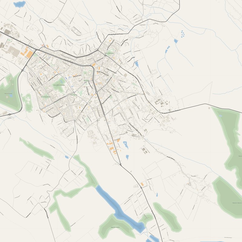 Botoşani Map PDF — Printable Street Map Poster with House Numbers