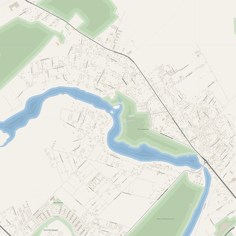 Buftea Map PDF — Printable Street Map Poster with House Numbers