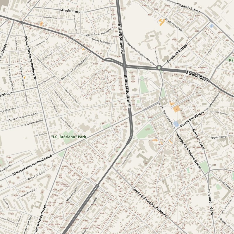 Buzău street map with house numbers — printable address map PDF, Romania