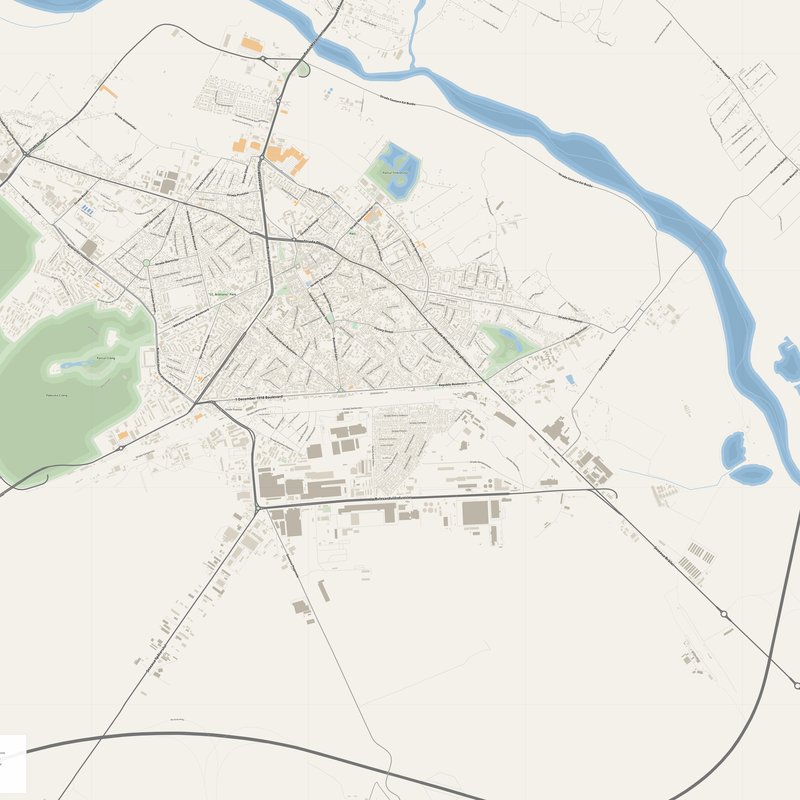 Buzău Map PDF — Printable Street Map Poster with House Numbers