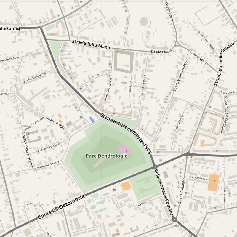 Carei street map with house numbers — printable address map PDF, Romania