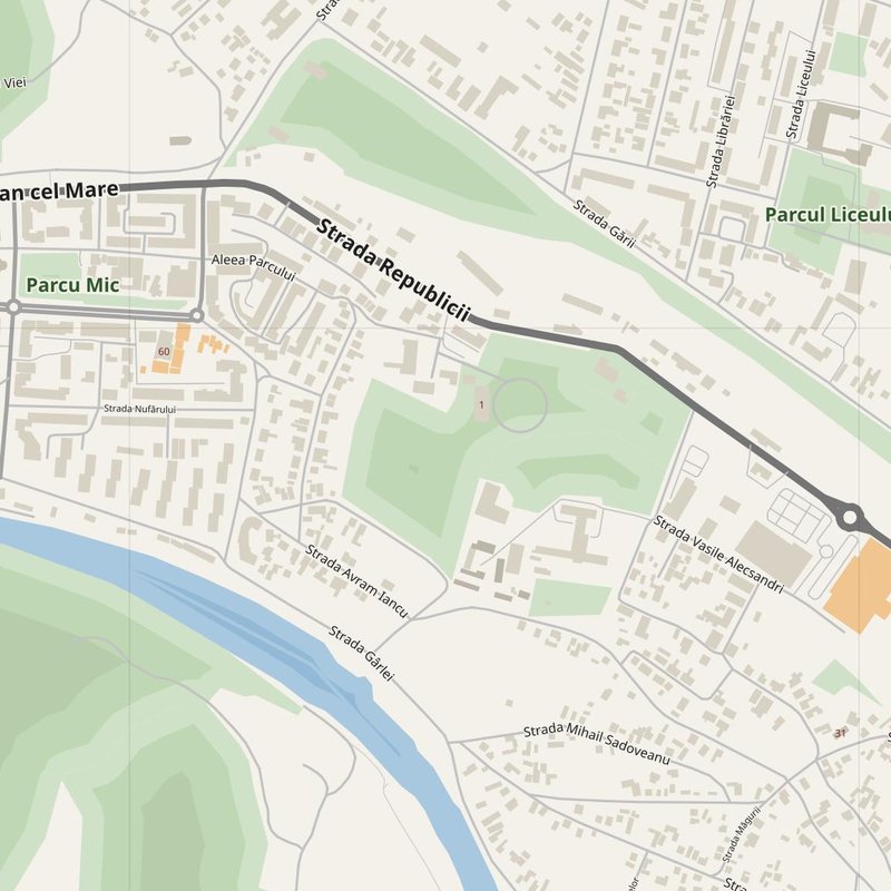 Comăneşti street map with house numbers — printable address map PDF, Romania