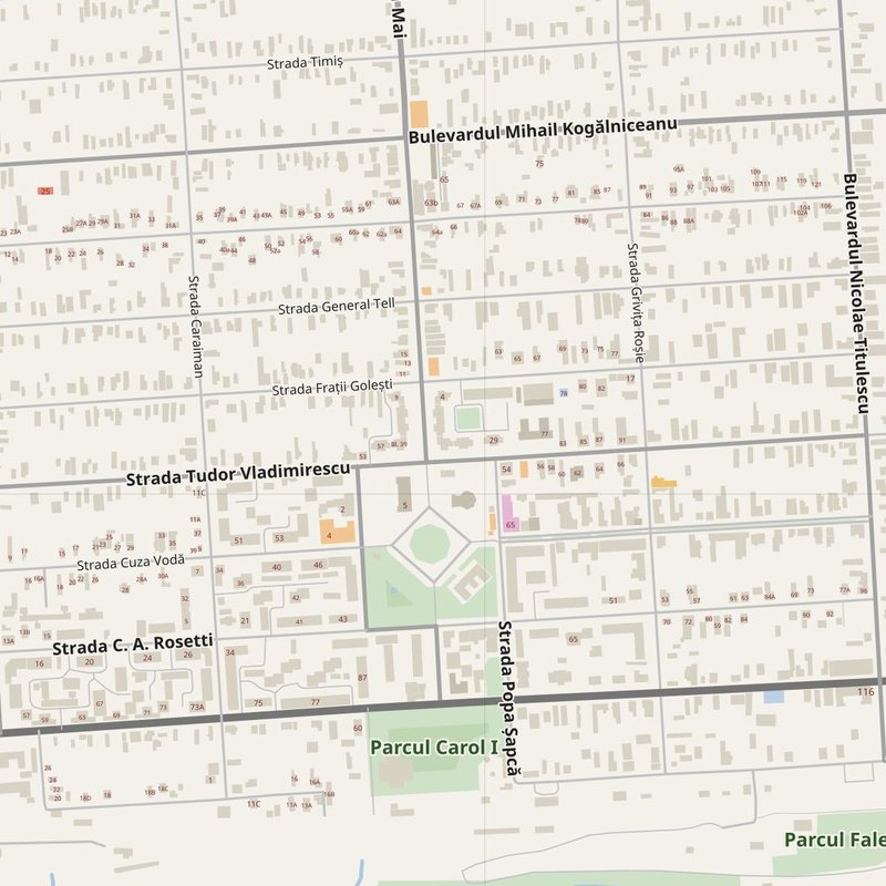 Corabia street map with house numbers — printable address map PDF, Romania