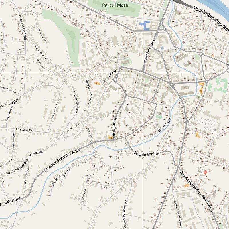 Dej street map with house numbers — printable address map PDF, Romania